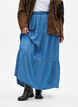 Denim maxiskjørt med volanger, Blå, Model image number 2