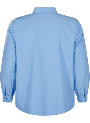 Zizzi Skjorte med blonderdetaljer, Della Robbia Blue, Packshot image number 1