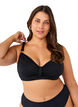 Bikinioverdel med spiler og drapering, Svart, Model image number 0