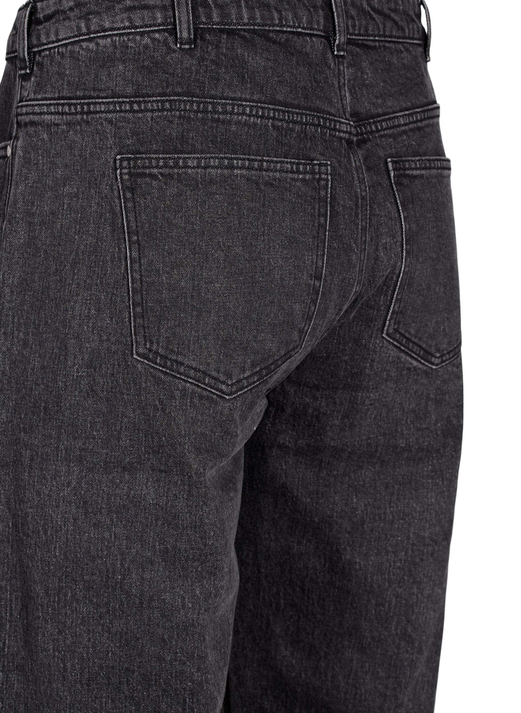 Zizzi L&oslash;se jeans med avkortet lengde, Gr&aring;, Packshot image number 3