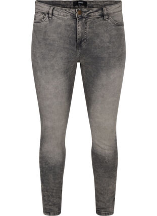 Super slim Amy jeans med høyt liv, Grey Denim, Packshot image number 0