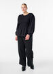 Bluse med smokk og lange ermer, Svart, Model image number 1