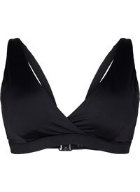 Trekantbikini-overdel med omslagsdetalj, Svart Trekantbikini-overdel med omslagsdetalj