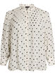 Viskosebluse med en volangkrage, Hvit, Packshot image number 0