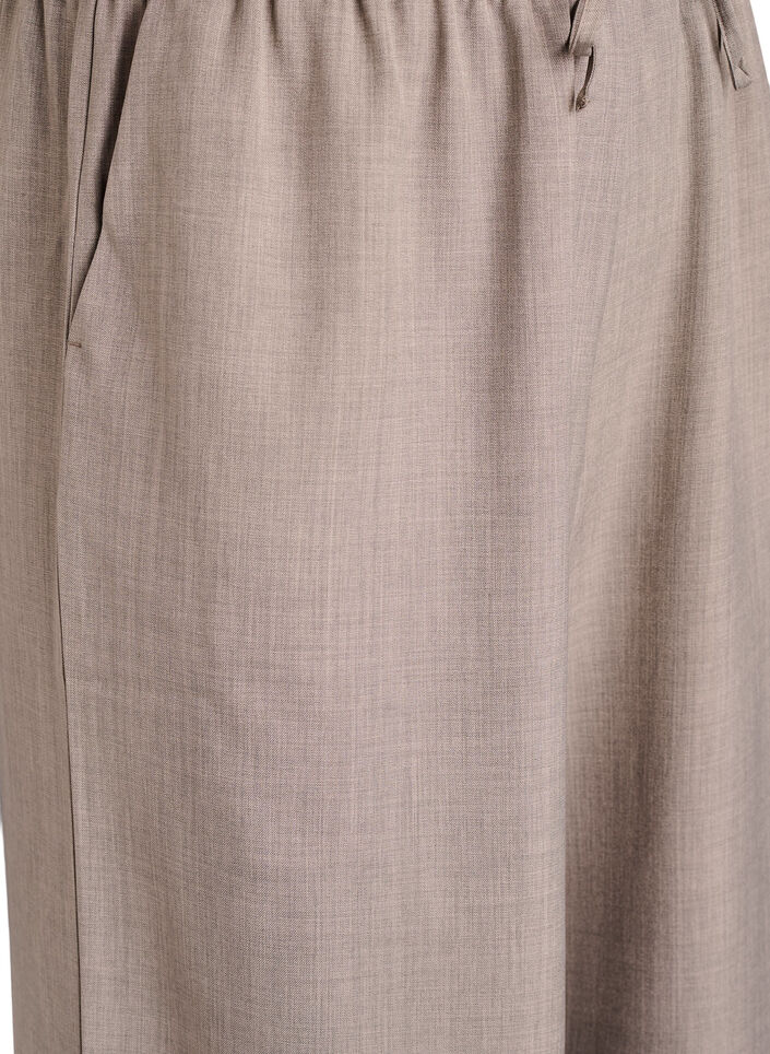 Bukse med h&oslash;y midje og vide ben, Beige, Packshot image number 2