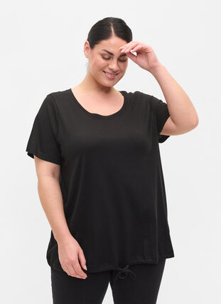 T-skjorte med justerbar bunn, Black, Model image number 0