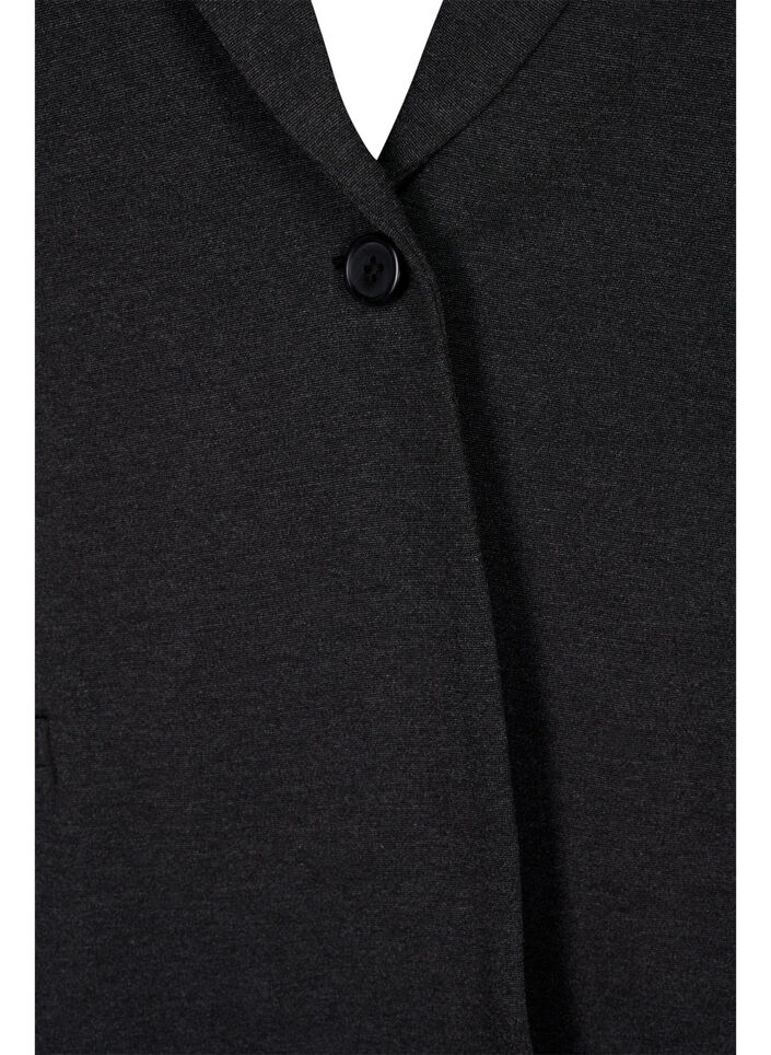 Enkel blazer med knapp og pyntelommer, Gr&aring;, Packshot image number 2