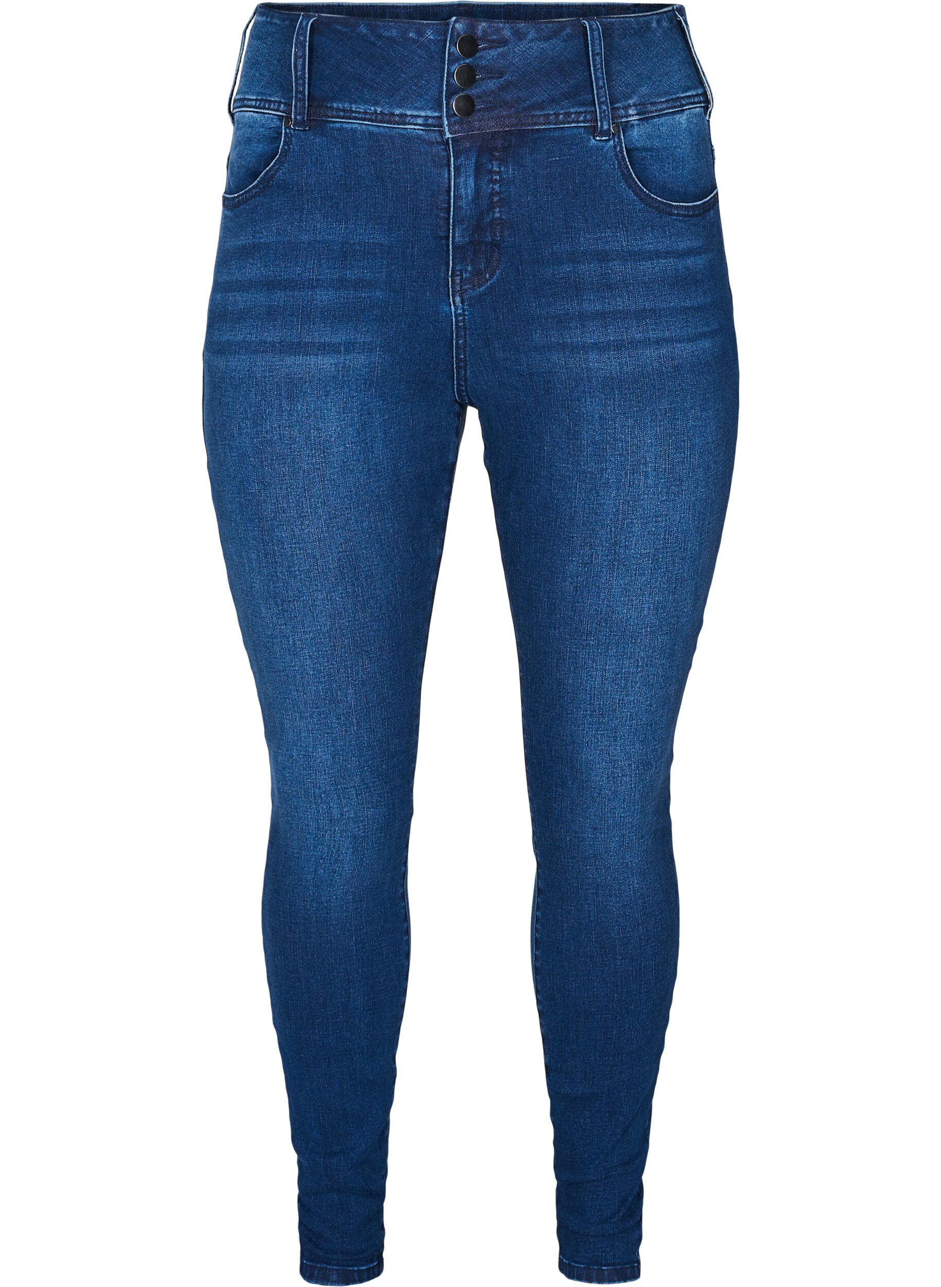 Zizzi Super slim Bea jeans med ekstra h&oslash;yt liv, Bl&aring;, Packshot image number 0