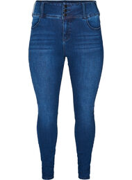 Super slim Bea jeans med ekstra høyt liv, Blue denim