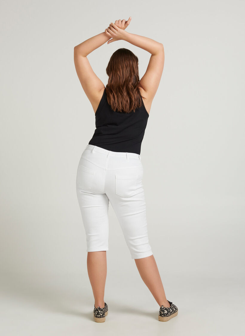 Slim fit Emily caprijeans, Hvit, Model image number 2