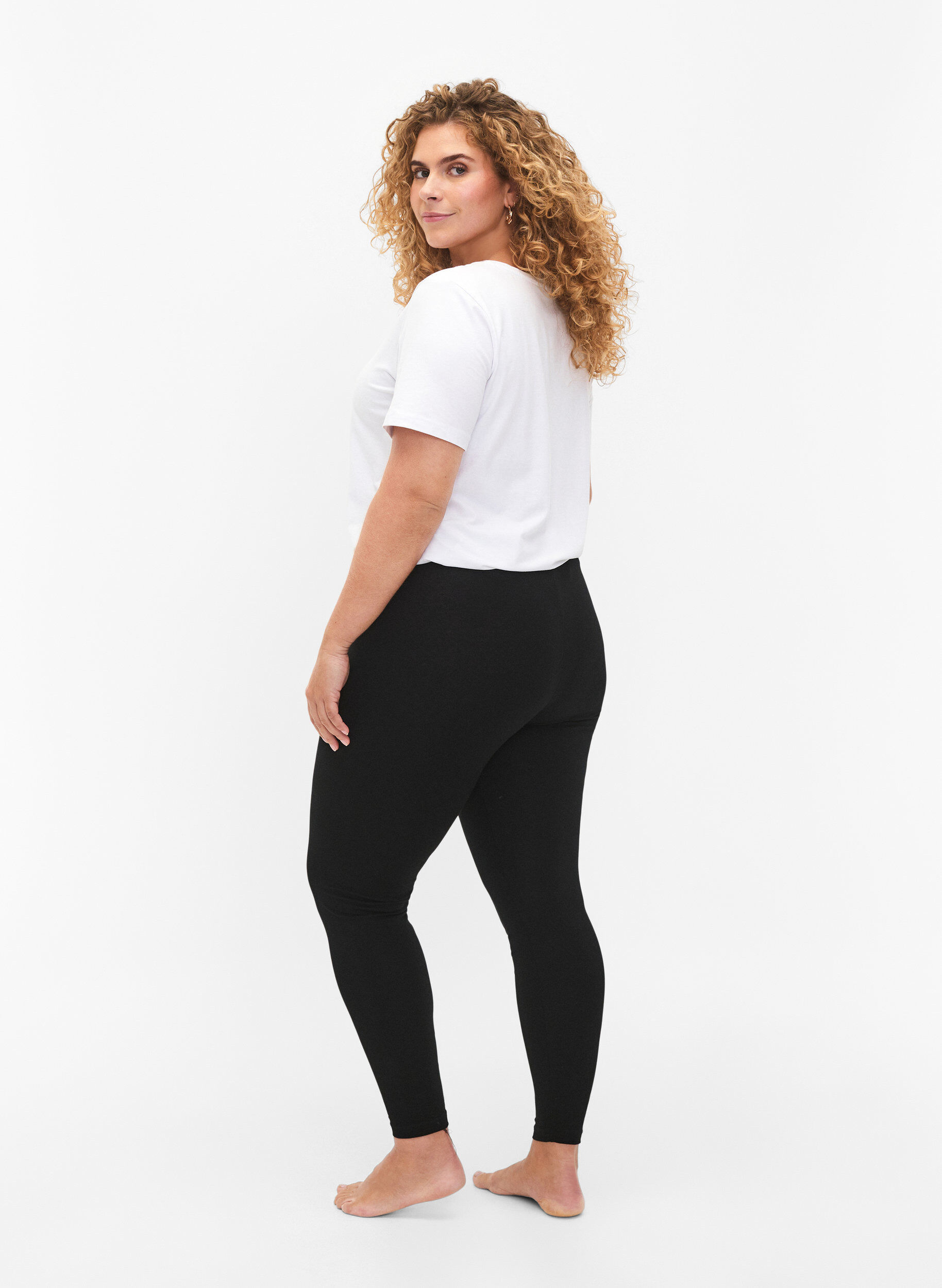 Zizzi2-pack bomull tights, Svart, Model image number 2