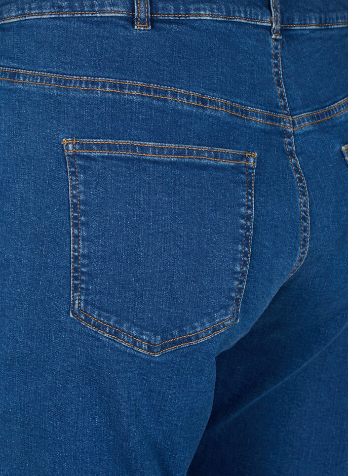 Cropped Vera jeans med straight fit, Blue Denim, Packshot