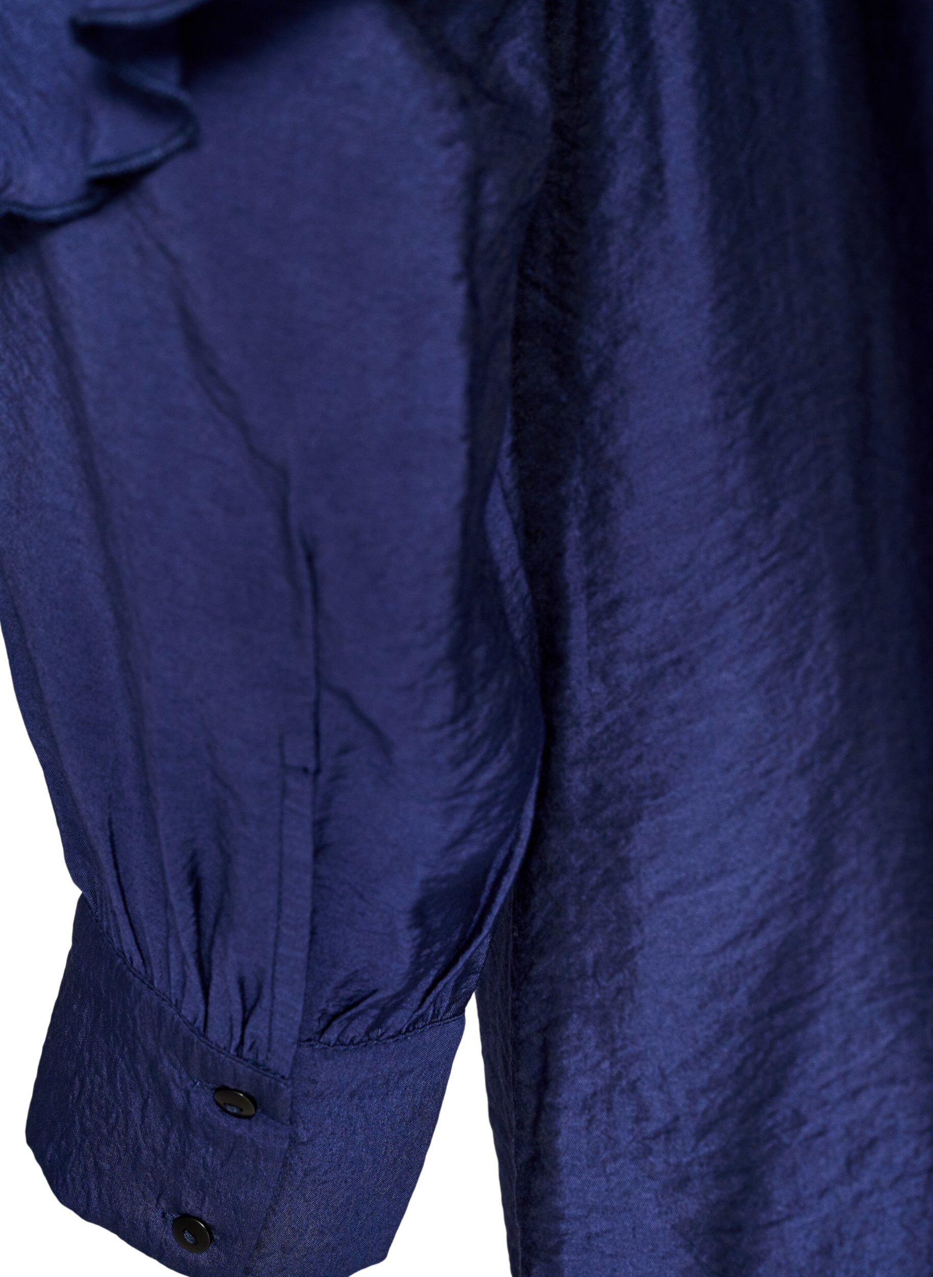 ZizziViskosekjole med volanger og knyteb&aring;nd, Bl&aring;, Packshot image number 3