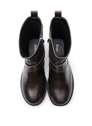 Zizzi Wide fit - Kort bikerstøvel, Black Olive, Packshot image number 2