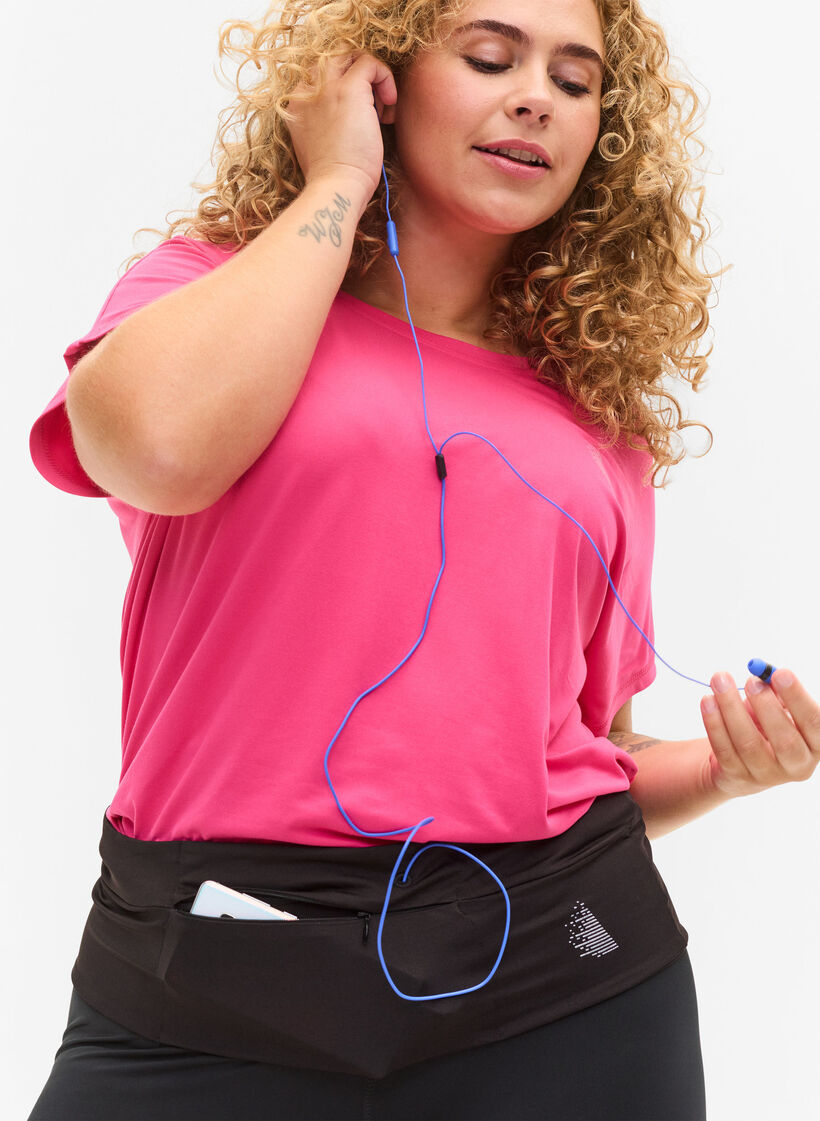 Løpebelte med refleks og lommer, Black, Model image number 2