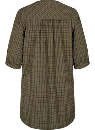 Rutete skjortetunika med 3/4-ermer, Ivy Green Check, Packshot image number 1
