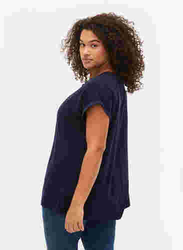 Kortermet T-skjorte i bomullsblanding, Navy Blazer, Model image number 1