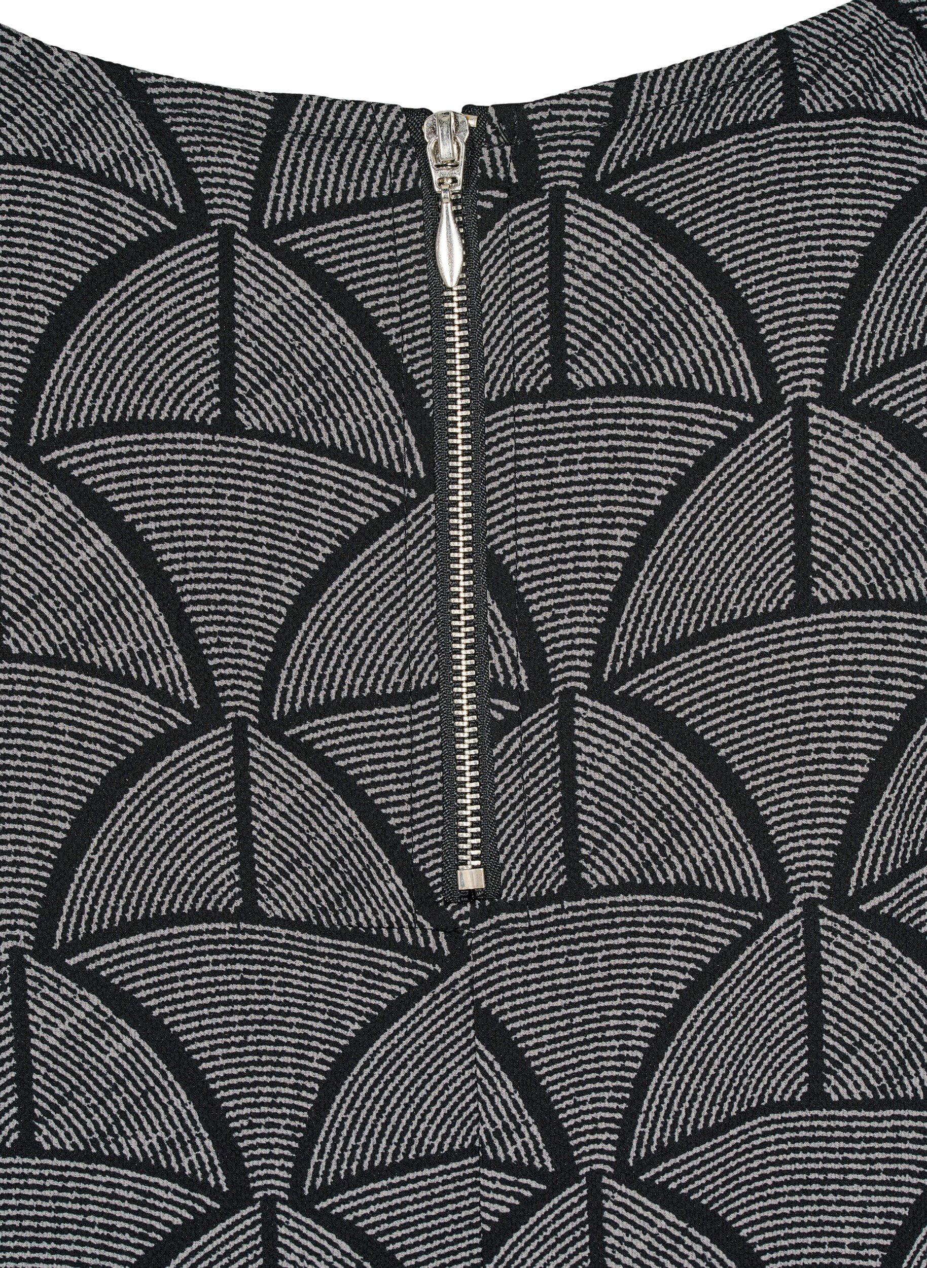 Zizzi Kortermet bluse med trykk, Black Grey Graphic , Packshot image number 5