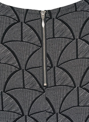 Zizzi Kortermet bluse med trykk, Black Grey Graphic , Packshot image number 5