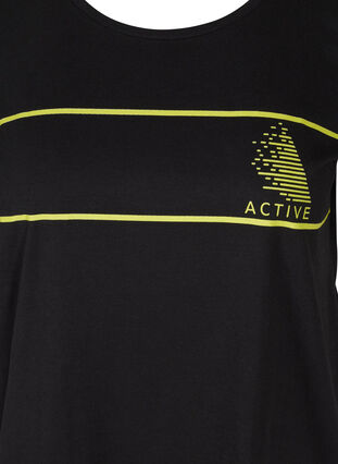 T-skjorte til trening med trykk, Black, Packshot image number 2
