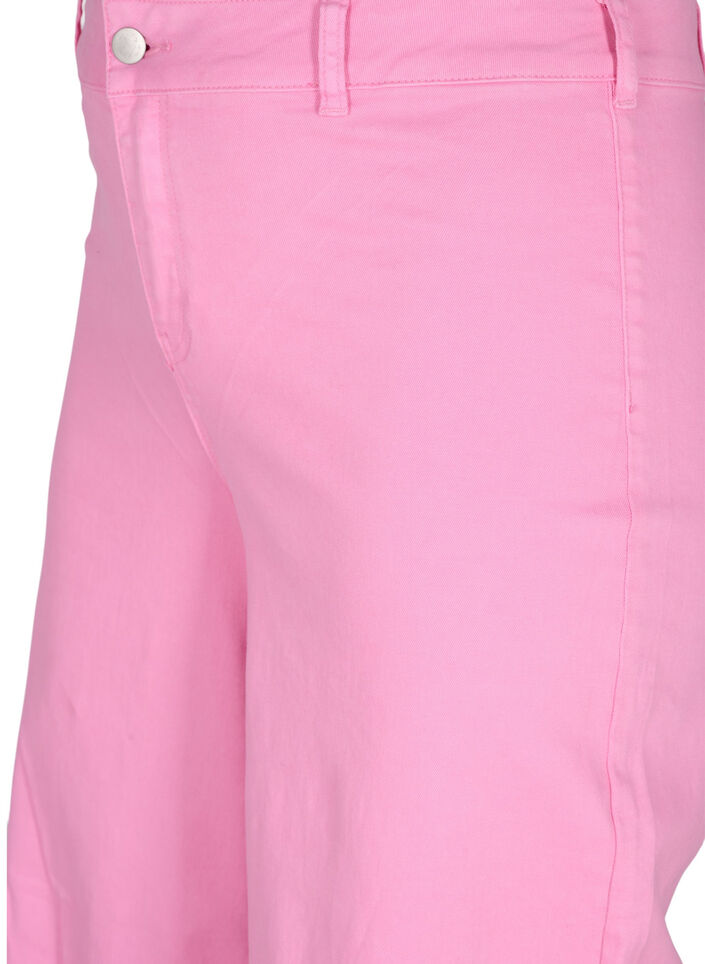 Flared jeans med h&oslash;yt liv, Rosa, Packshot image number 2