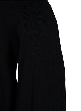 Strikket cardigan med lange ermer og lommer, Black, Packshot image number 2