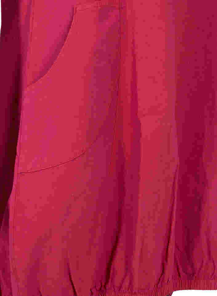 Kortermet kjole i bomull, Sangria, Packshot image number 3