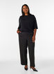 Jerseybluse med albuelange ballongermer, Svart, Model image number 1