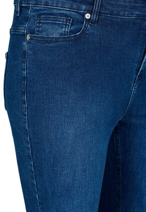 Ellen bootcut jeans med skåret kant, Blue denim, Packshot image number 2