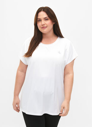 Kortermet trenings-T-skjorte, Bright White, Model image number 0