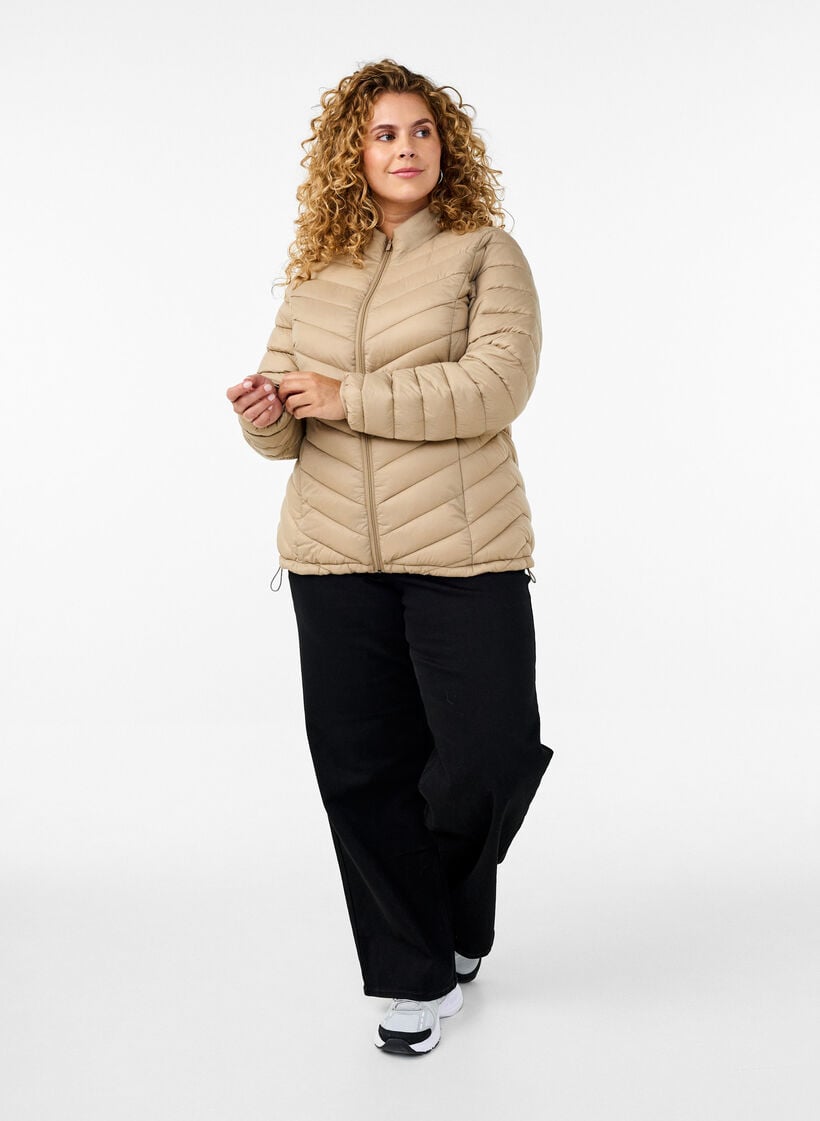 Lett jakke med lommer, Brun, Model image number 1