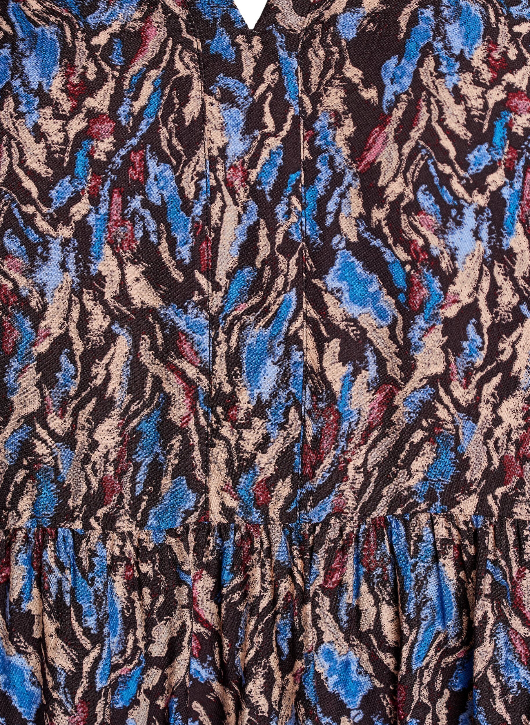 Zizzi A-line kjole med volangkrage, Bl&aring;, Packshot image number 2