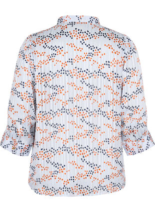 Mønstrete skjortebluse med 3/4 ermer, Multi Dot, Packshot image number 1