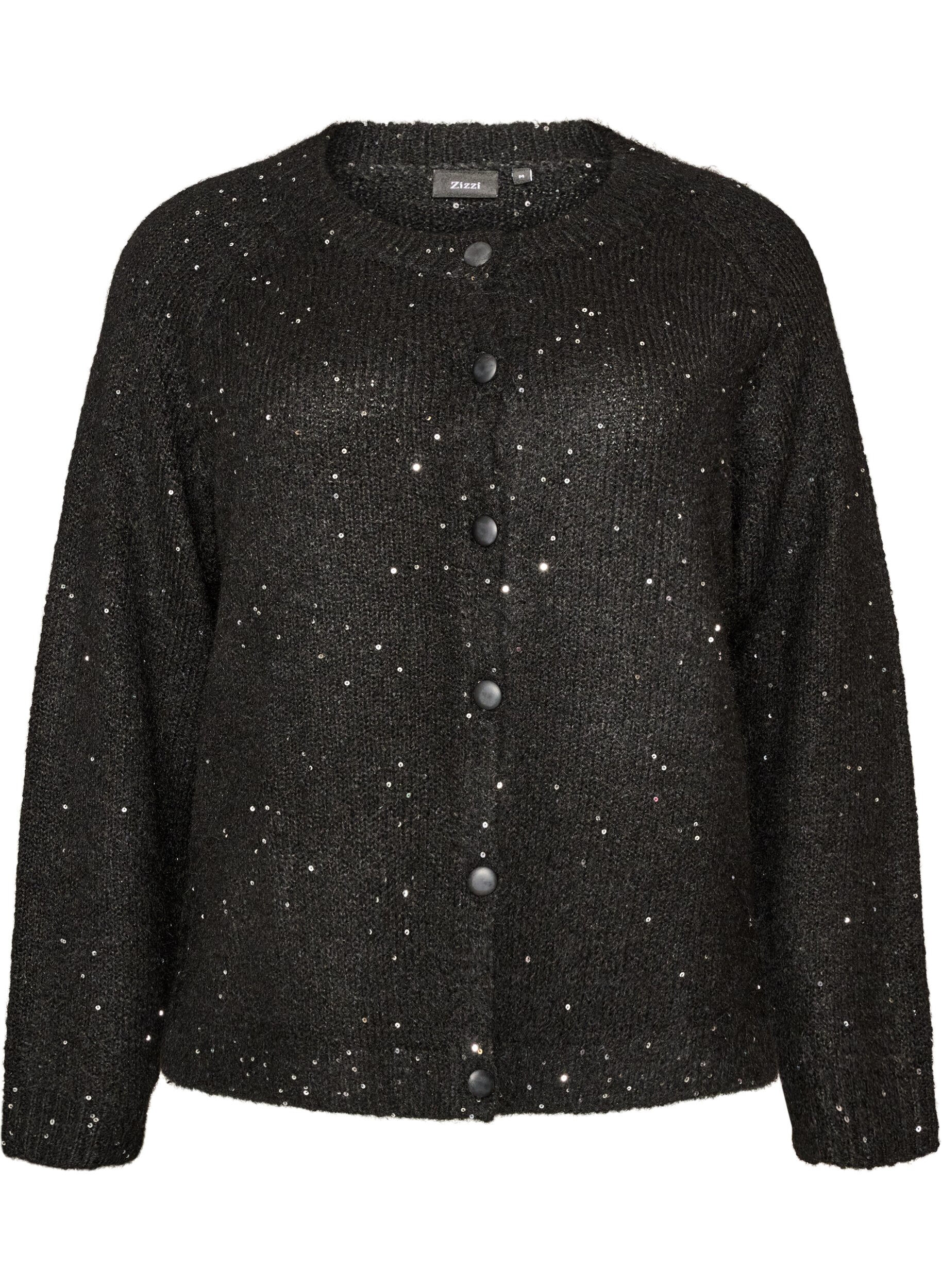 Cardigan med paljetter og knapper