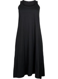 Ærmeløs kjole av bomull med A-form, Black