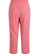 Stripete pyjamasbukser med h&oslash;y midje og vide ben, R&oslash;d, Packshot image number 1