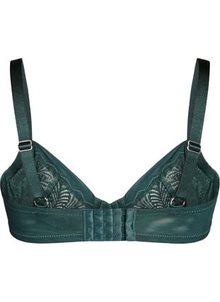 Zizzi Heldekkende BH med bøyle og blonder, Scarab, Packshot image number 1