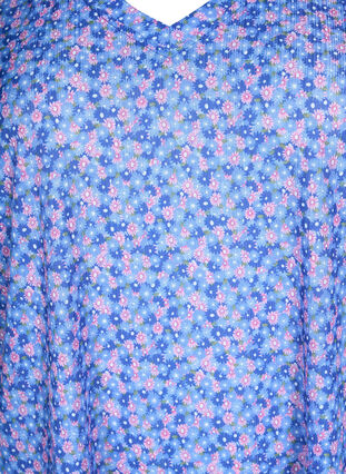 FLASH - Mønstret T-skjorte med V-hals, Blue Rose Ditsy, Packshot image number 2