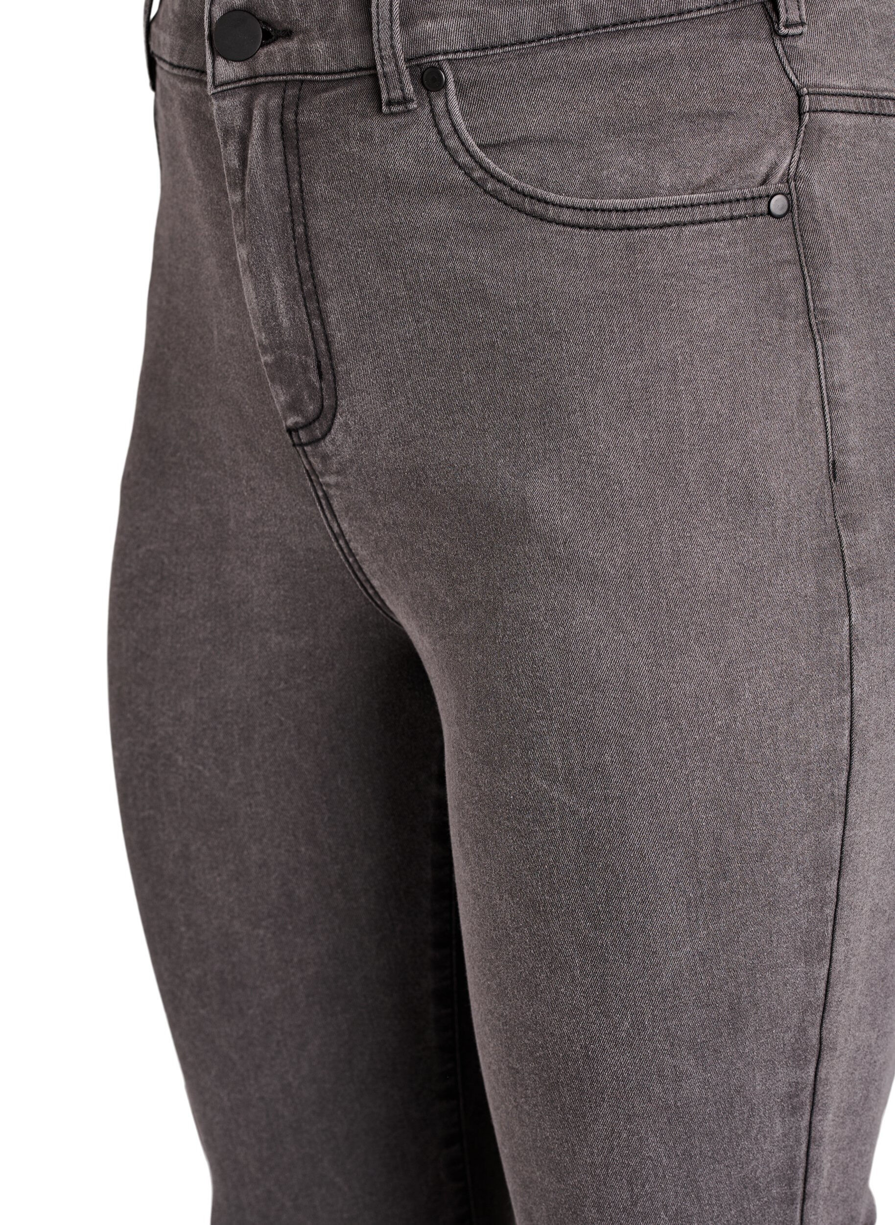 ZizziAmy super slim fit jeans med h&oslash;y midje, Gr&aring;, Packshot image number 2