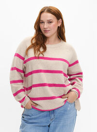 Ribbestrikket genser med striper, P.Stone/Rasp.R.Mel., Model