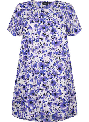 Kjole med korte ermer, Purple Small Flower, Packshot image number 0