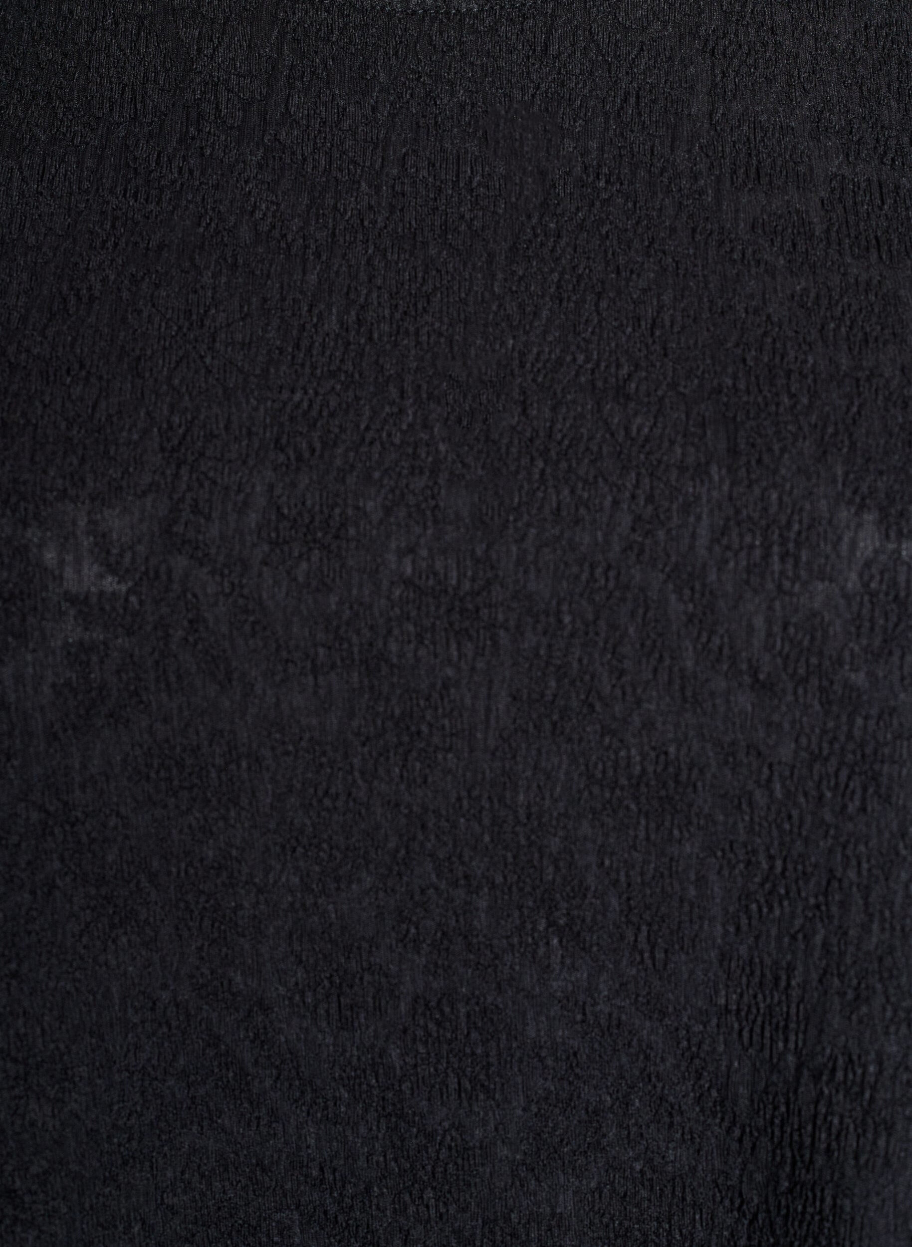 Zizzi Strukturert bluse med korte ermer, Svart, Packshot image number 2