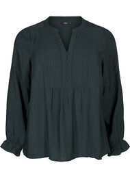 Langermet bluse med V-hals, Scarab
