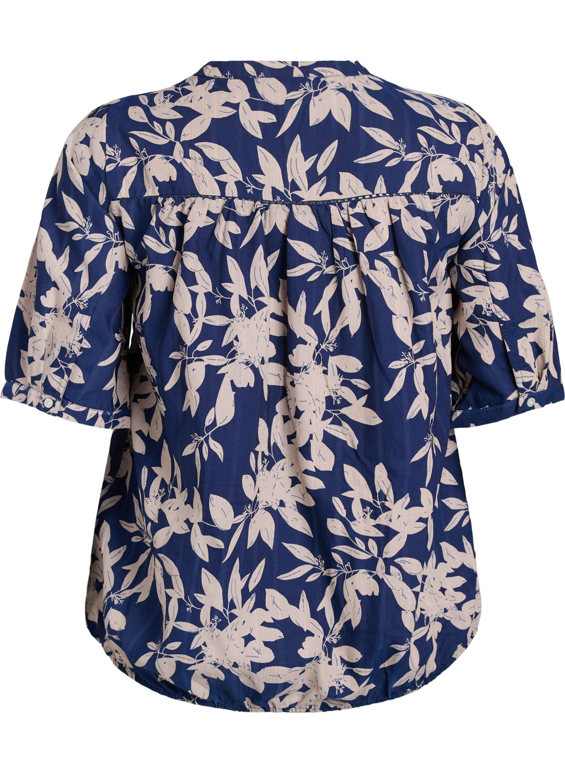 ZizziBluse med trykk og 1/2 ermer, Bl&aring;, Packshot image number 1