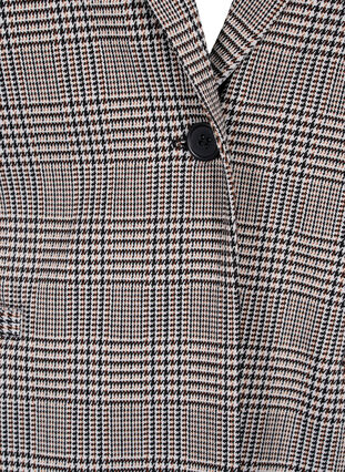 Rutete blazer med knappelukking, Beige Brown Check, Packshot image number 2