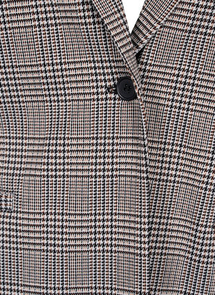 Zizzi Rutete blazer med knappelukking, Beige Brown Check, Packshot image number 2
