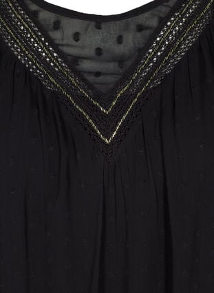Long-sleeved blouse with decorative details, Black, Packshot image number 2