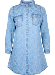 Denimkjole med hjerte mønster, Blue denim
