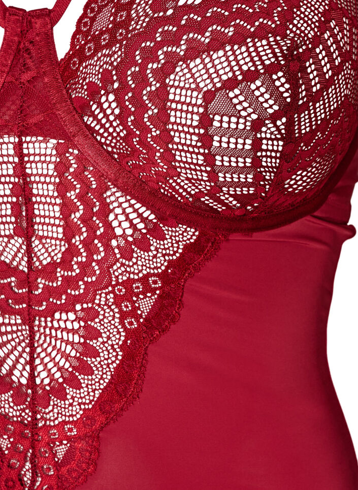 Underwired blondebody med stroppdetalj, R&oslash;d, Packshot image number 2