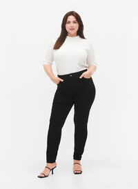 Amy jeans med høy midje og supersmal passform, Black, Model